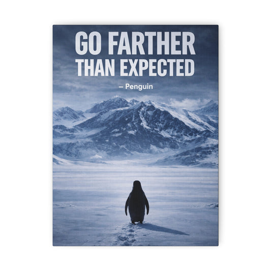 Go Farther Than Expected - Penguin Wall Art